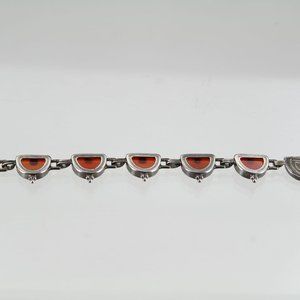 925 Sterling silver and carnelian necklace.